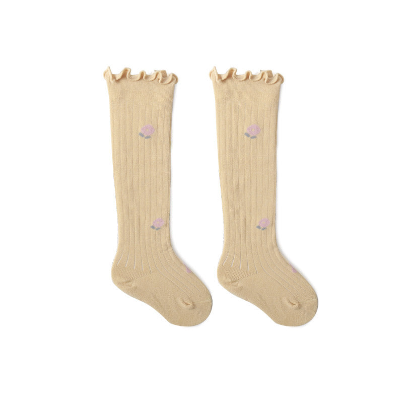 Knee High Frill Patterned Socks