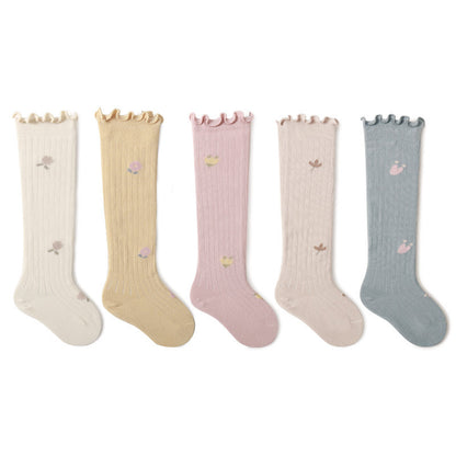 Knee High Frill Patterned Socks