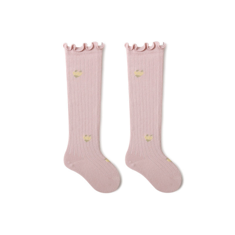 Knee High Frill Patterned Socks