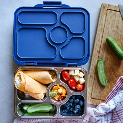 Yumbox Presto | Santa Fe Blue | Stainless Steel Leakproof Bento for Kids & Adults