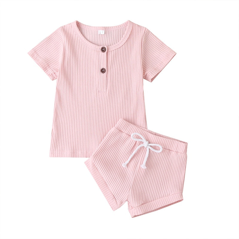 Arlo Basic Ribbed Set - Blush
