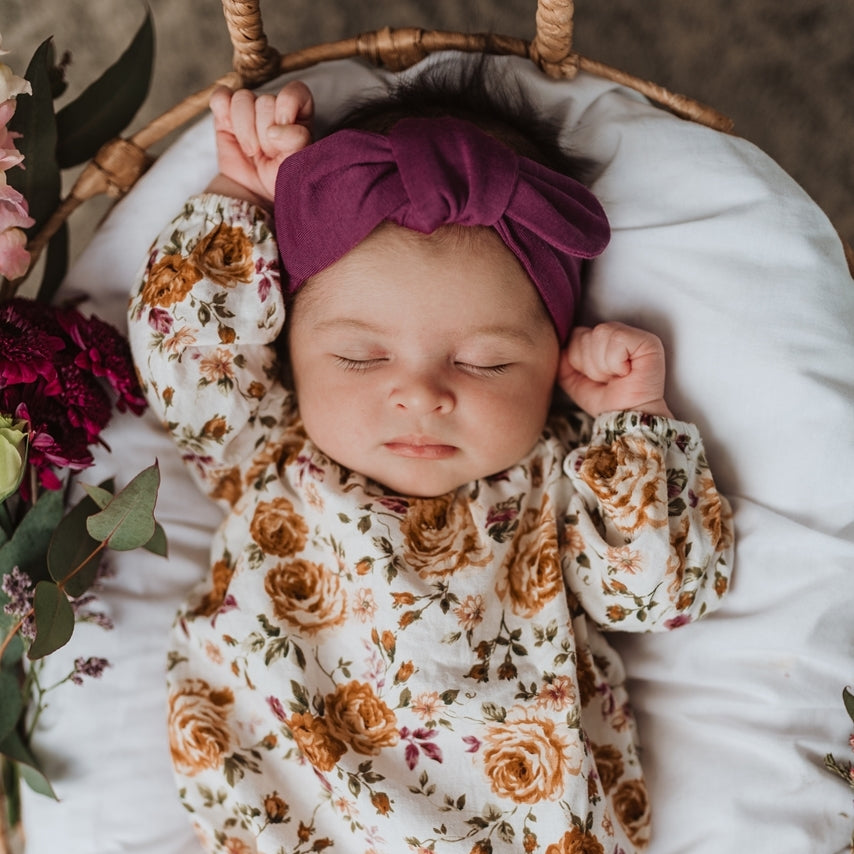 Snuggle Hunny Kids Topknot Headband - Mulberry