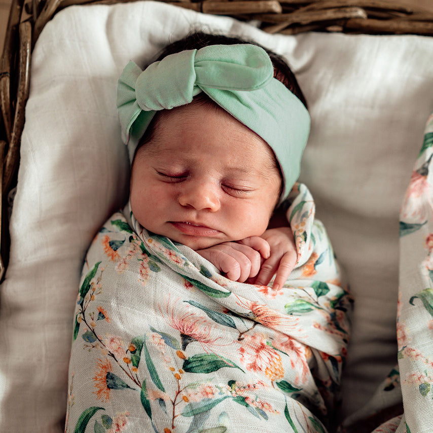 Snuggle Hunny Kids Topknot Headband - Sage