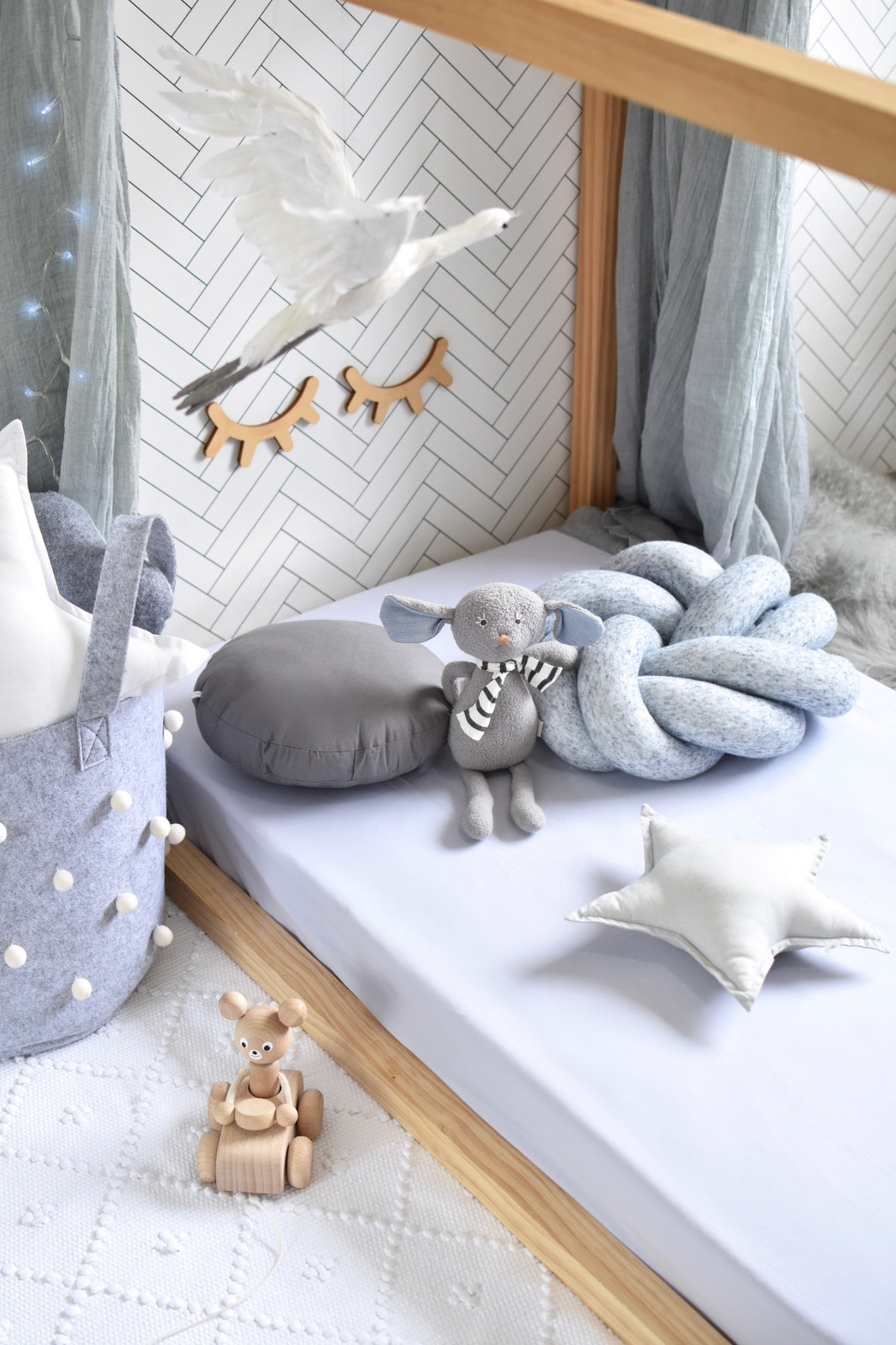 Snuggle Hunny Kids Stone Fitted Cot Sheet