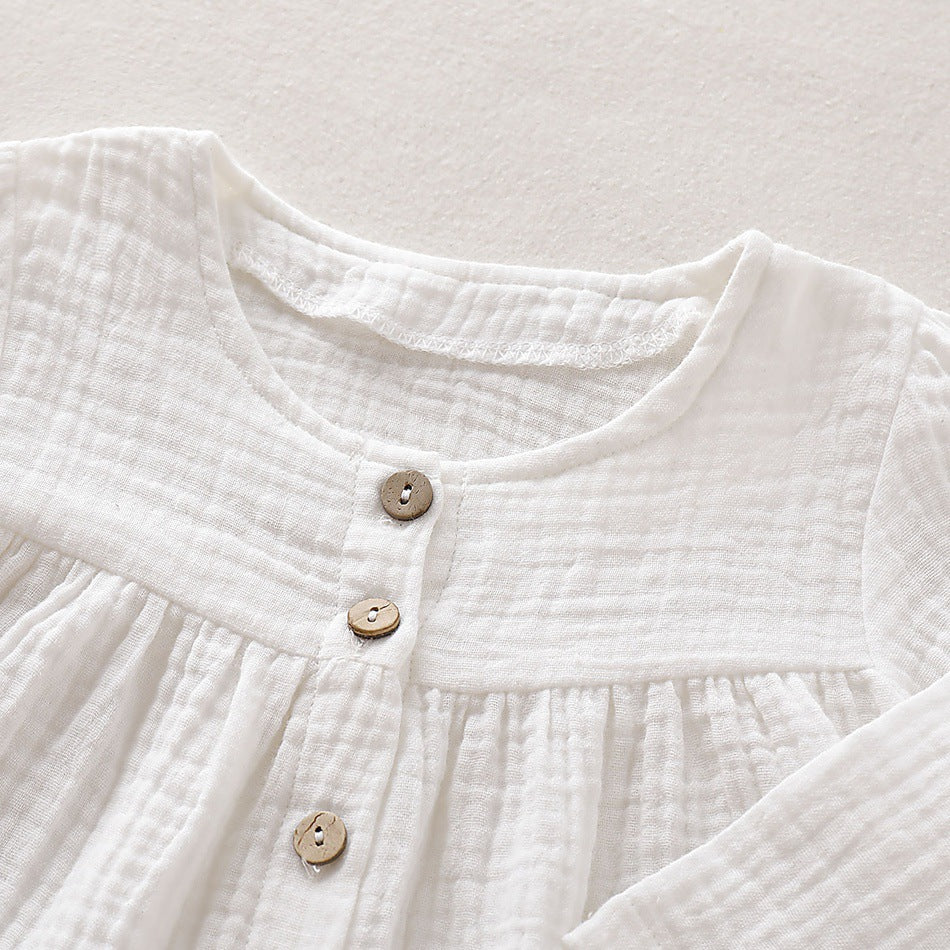Imara Muslin Shorts and Blouse Set - White