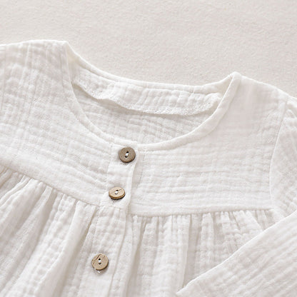 Imara Muslin Shorts and Blouse Set - White