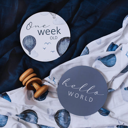 Snuggle Hunny Kids Milestone Cards- Cloud Chaser & Indigo