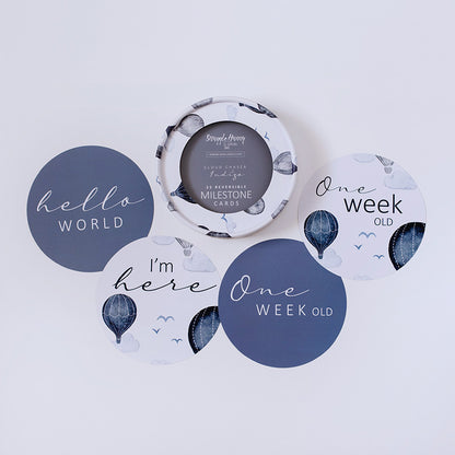 Snuggle Hunny Kids Milestone Cards- Cloud Chaser & Indigo