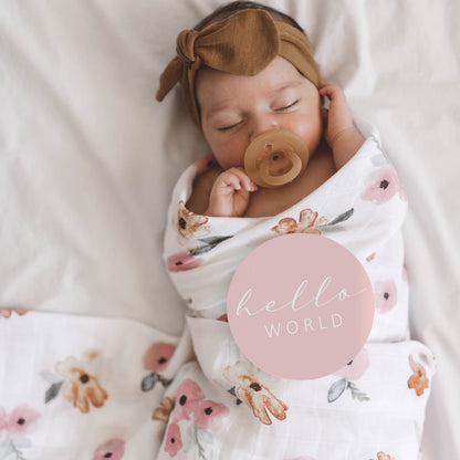 Snuggle Hunny Kids Milestone Cards- Poppy &amp; Musk Pink