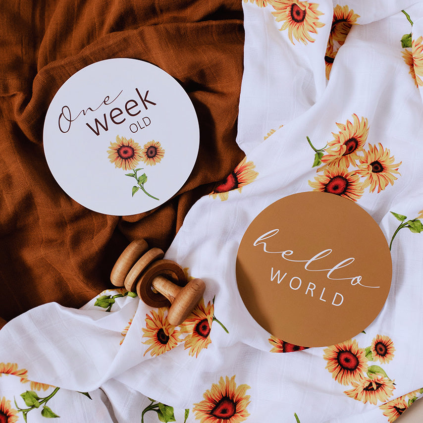 Snuggle Hunny Kids Milestone Cards- Sunflower &amp; Bronze