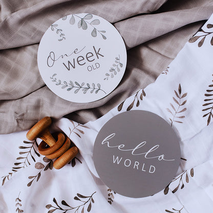 Snuggle Hunny Kids Milestone Cards- Wild Fern & Grey
