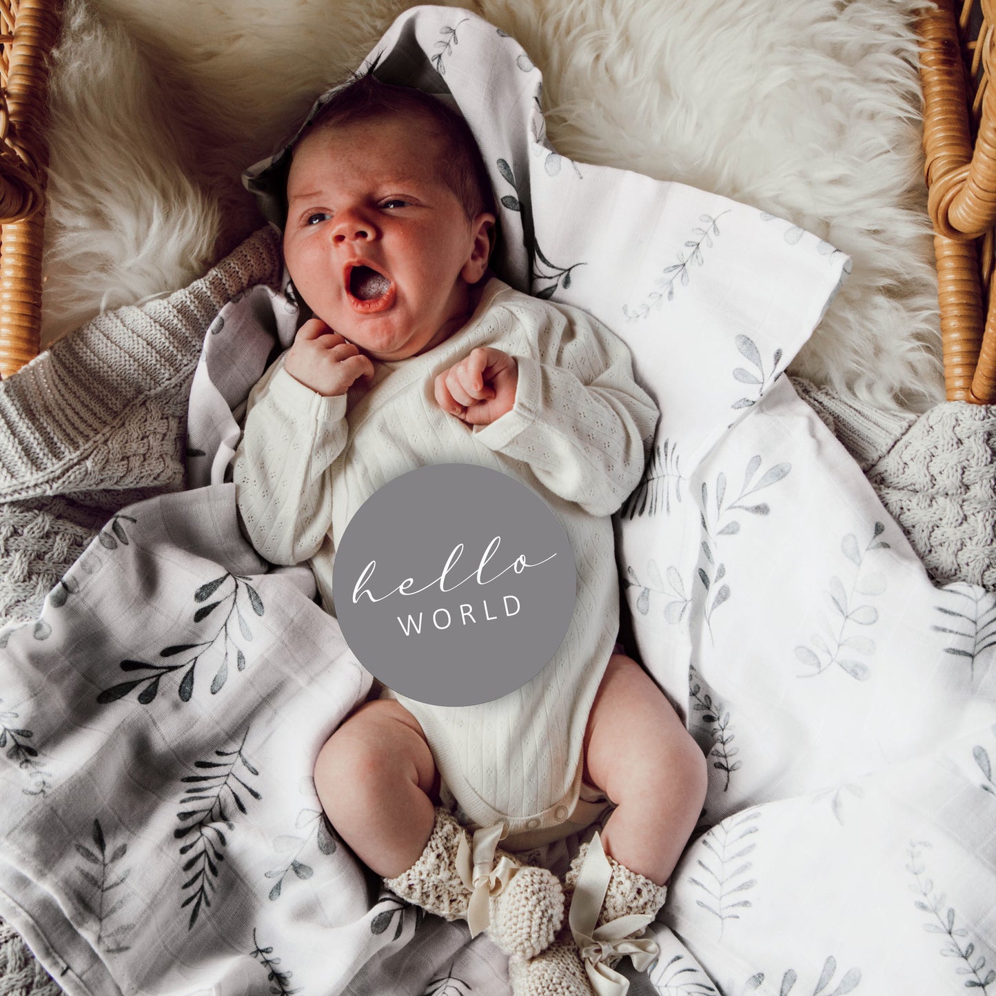 Snuggle Hunny Kids Milestone Cards- Wild Fern & Grey