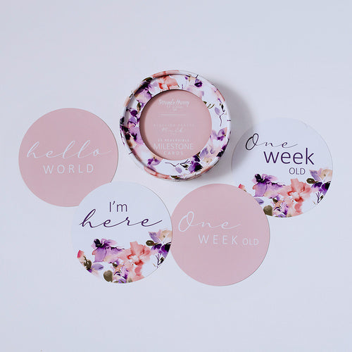 Snuggle Hunny Kids Milestone Cards- Blushing Beauty &amp; Musk Pink Reversible Milestone Cards