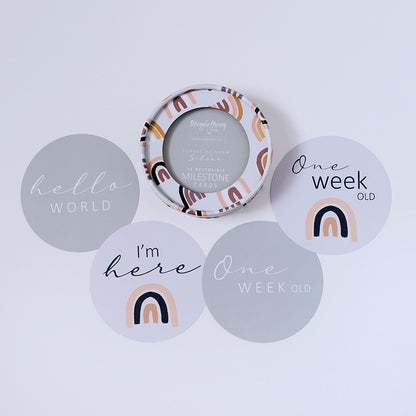 Snuggle Hunny Kids Milestone Cards- Sunset Rainbow &amp; Silver