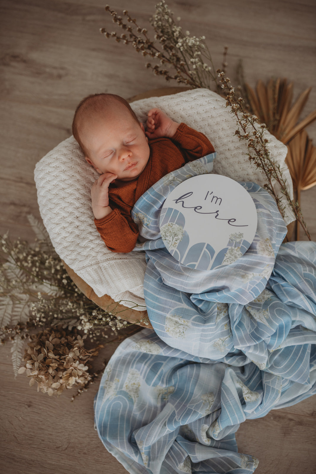 Snuggle Hunny Kids Milestone Cards- Eventide &amp; Ice Blue Reversible Milestone Cards I Miss Kyree Loves