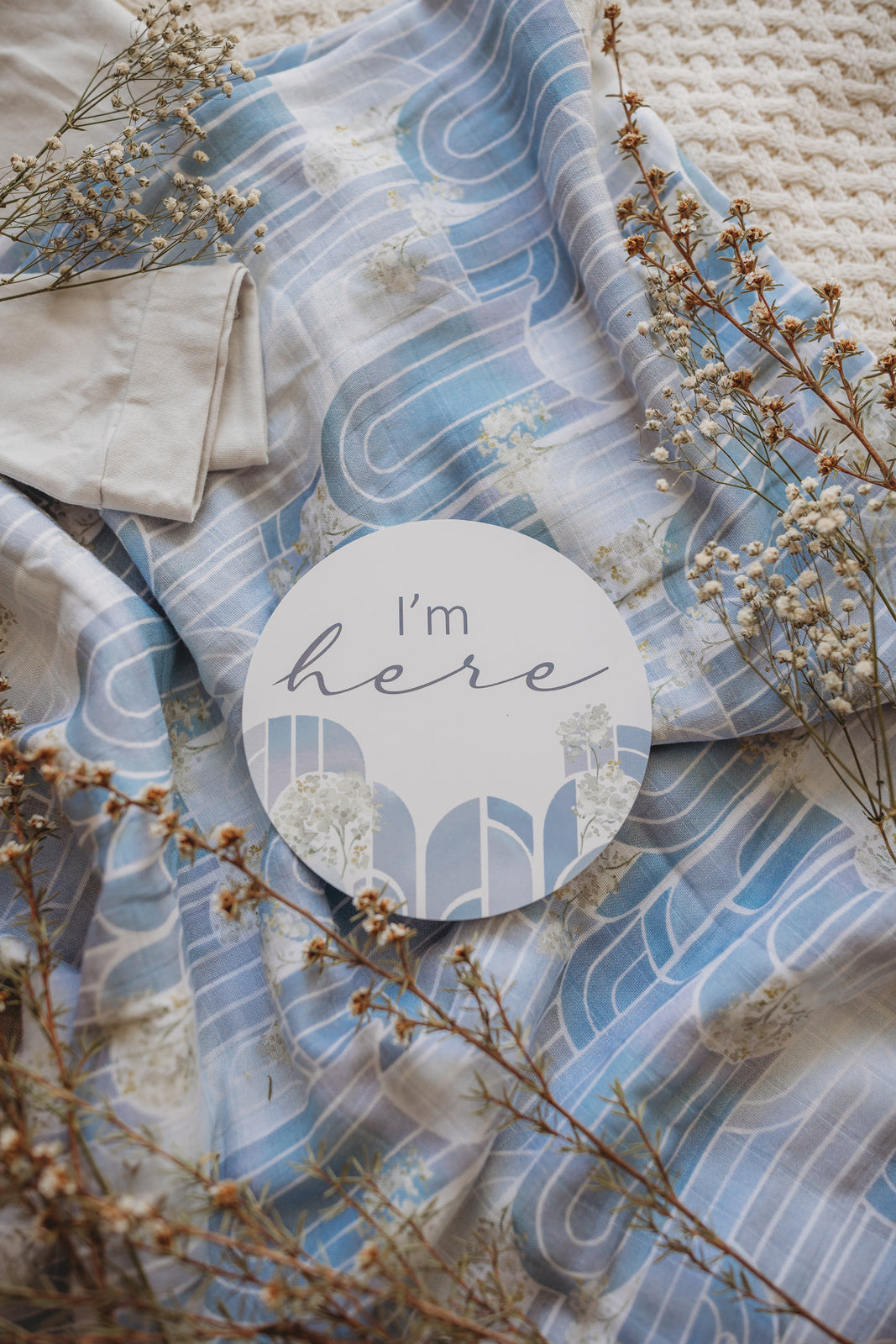 Snuggle Hunny Kids Milestone Cards- Eventide &amp; Ice Blue Reversible Milestone Cards I Miss Kyree Loves