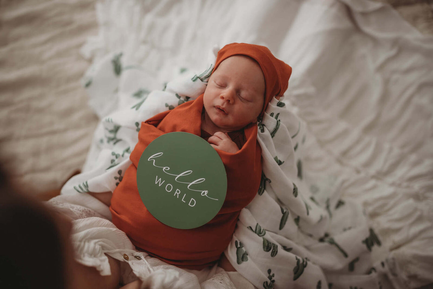 Snuggle Hunny Kids Milestone Cards- Cactus &amp; Leaf Green Reversible Milestone Cards