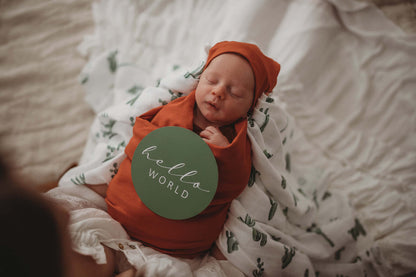 Snuggle Hunny Kids Milestone Cards- Cactus &amp; Leaf Green Reversible Milestone Cards