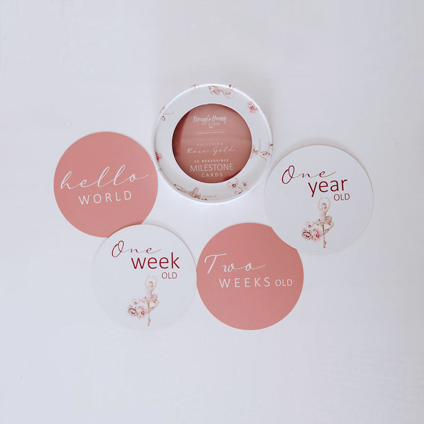 Snuggle Hunny Kids Milestone Cards- Ballerina & Rosa Reversible Milestone Cards