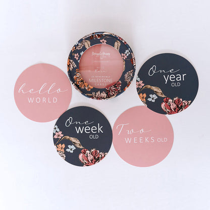 Snuggle Hunny Kids Milestone Cards- Belle & Rose Gold Reversible Milestone Cards