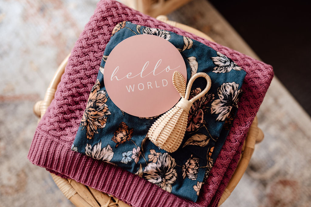 Snuggle Hunny Kids Milestone Cards- Belle & Rose Gold Reversible Milestone Cards