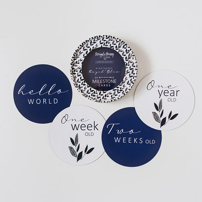 Snuggle Hunny Kids Milestone Cards- Nightshade & Royal Blue Reversible Milestone Cards