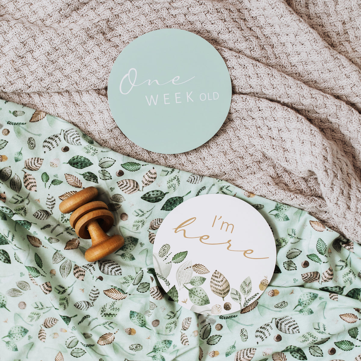 Snuggle Hunny Kids Milestone Cards- Daintree & Sage Reversible Milestone Cards