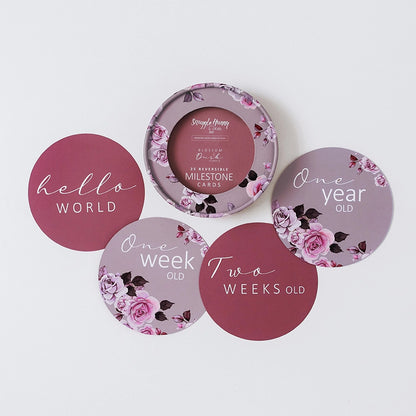 Snuggle Hunny Kids Milestone Cards- Blossom & Dusk Reversible Milestone Cards