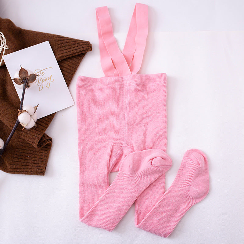 Unisex Ribbed Suspender Tights Original - Pink