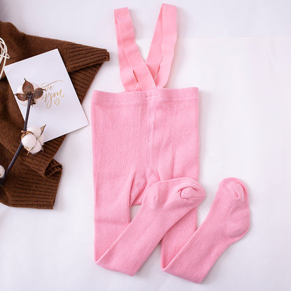 Unisex Ribbed Suspender Tights Original - Pink