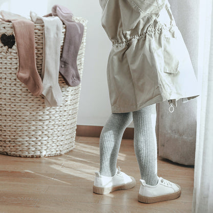 Ribbed Basic Tights - Latte