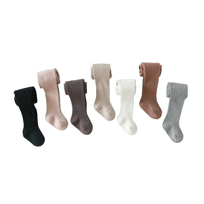 Ribbed Basic Tights - White