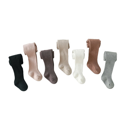 Ribbed Basic Tights - White