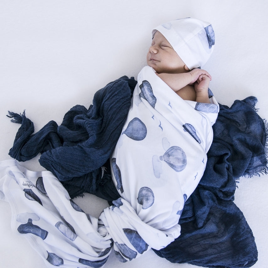 Snuggle Hunny Kids Cloud Chaser Baby Jersey Wrap & Beanie Set