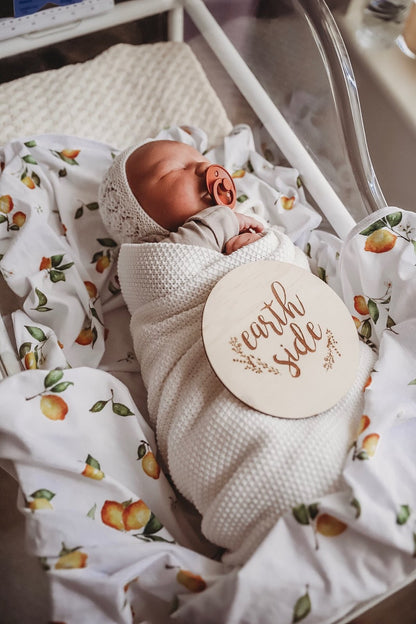 Snuggle Hunny Kids Lemon Jersey Wrap &amp; Beanie Set
