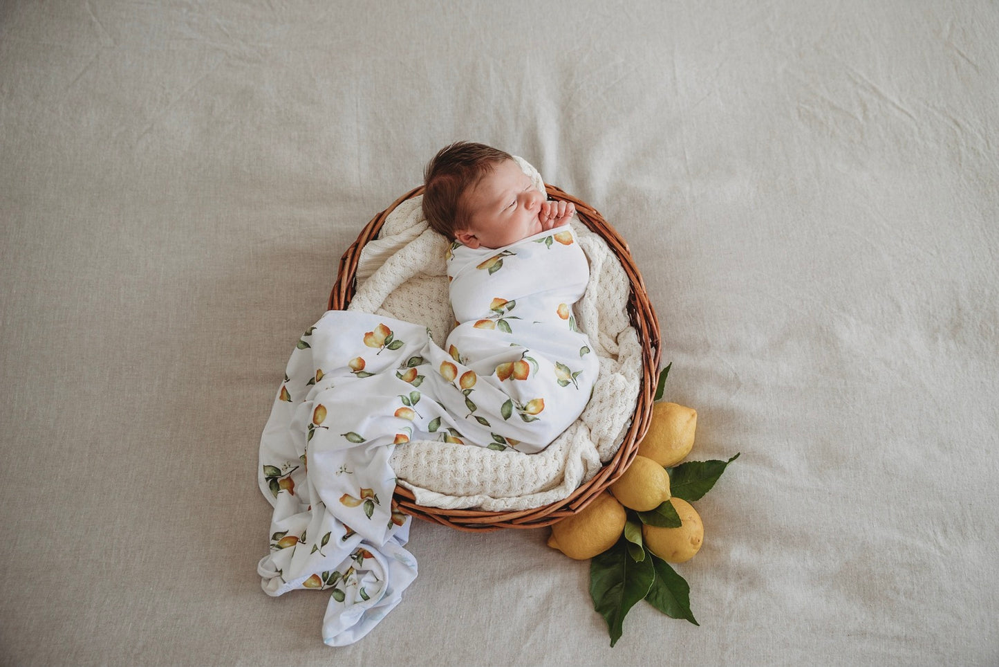 Snuggle Hunny Kids Lemon Jersey Wrap &amp; Beanie Set