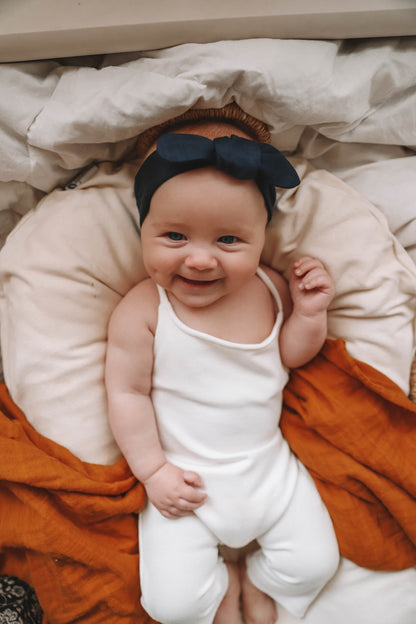Snuggle Hunny Kids Topknot Headband - Navy
