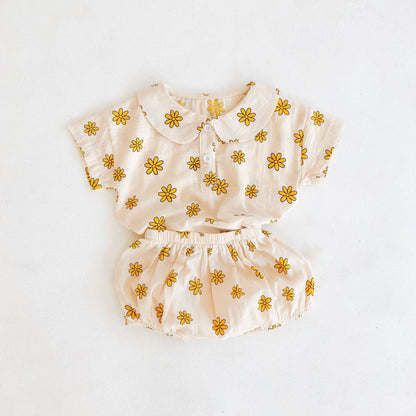 Alyssa Blouse and Bloomer Set - Cream