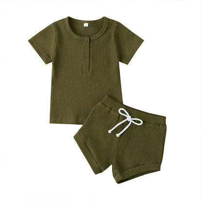 Arlo Basic Ribbed Set - Moss Green