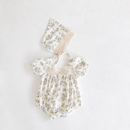 Luna Romper and Bonnet Set
