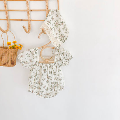 Luna Romper and Bonnet Set
