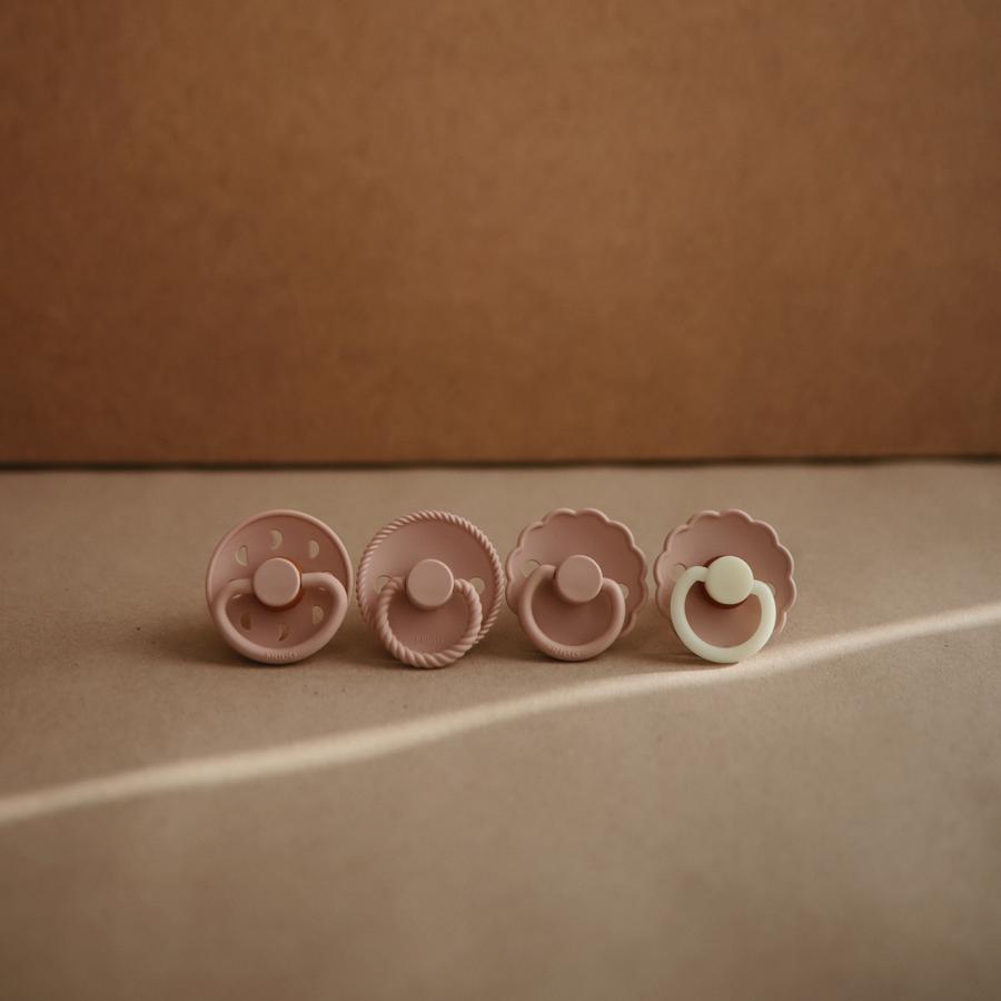 FRIGG Daisy Natural Rubber Pacifier - Night (Blush) - Size 2