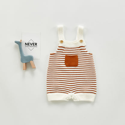 Felix Knit Romper - Rust Stripe