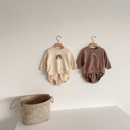 Rainbow Lounge 2 piece set - Cocoa brown