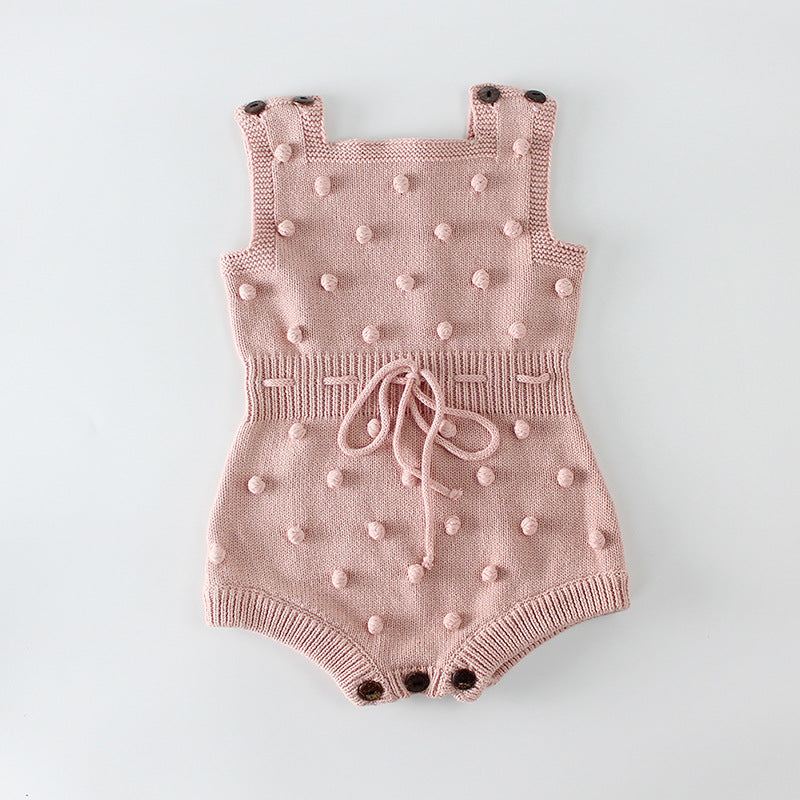 Bobble Knit Romper - Blush