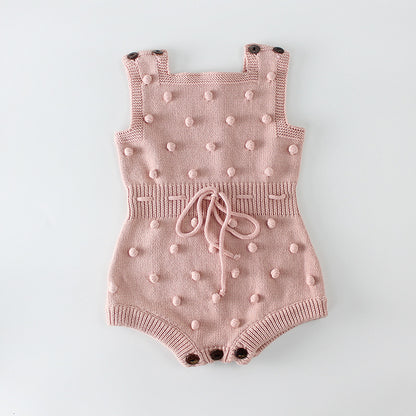 Bobble Knit Romper - Blush