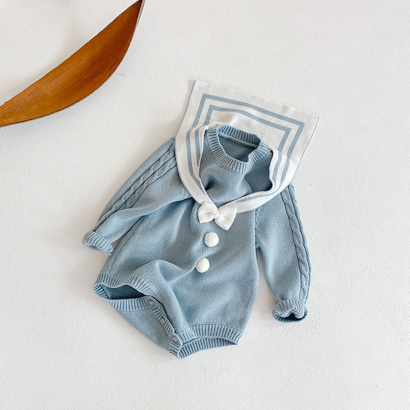 Ezra Bow Collar Romper