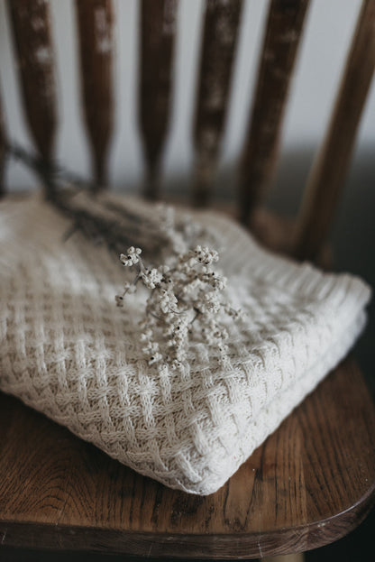 Snuggle Hunny Kids Diamond Knit Baby Blanket - Cream