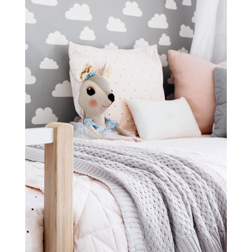 Snuggle Hunny Kids Diamond Knit Baby Blanket - Warm Grey