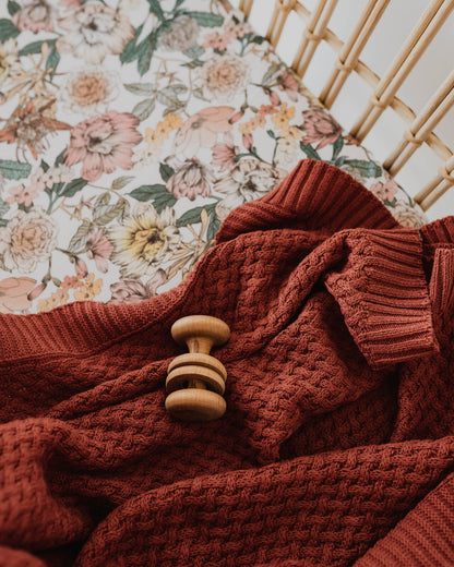 Snuggle Hunny Kids Diamond Knit Baby Blanket - Umber